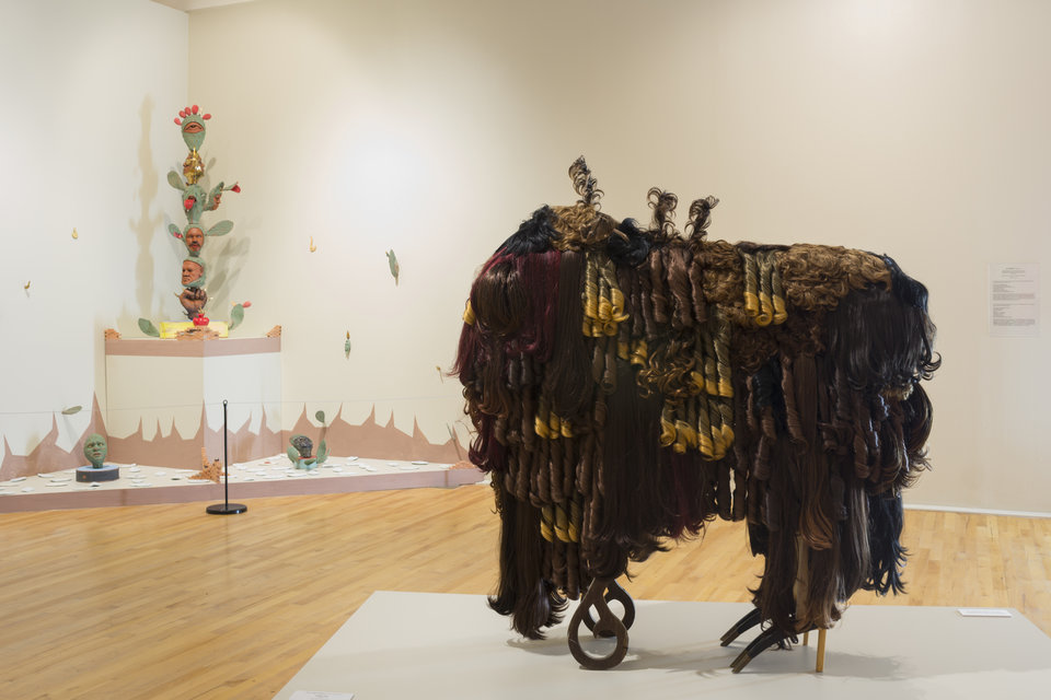 Salvador Jiménez-Flores installation and Juan Angel Chávez, “Buffalo Sade”