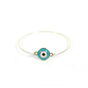 Teal Evil Eye Bracelet via MASHALLAH