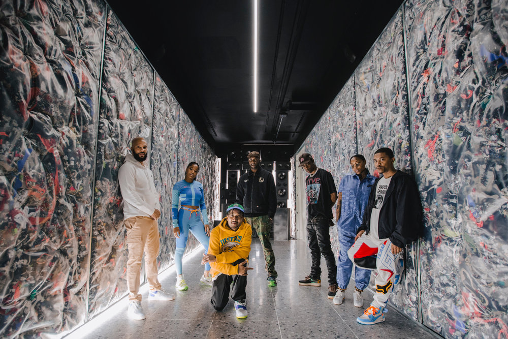 NikeLab Re-Creation Center c/o Virgil Abloh, Photo (left to right): Common, Keke Palmer, Don C., Virgil Abloh, Travis Scott, Cappie Poindexter, Ibn Jasper